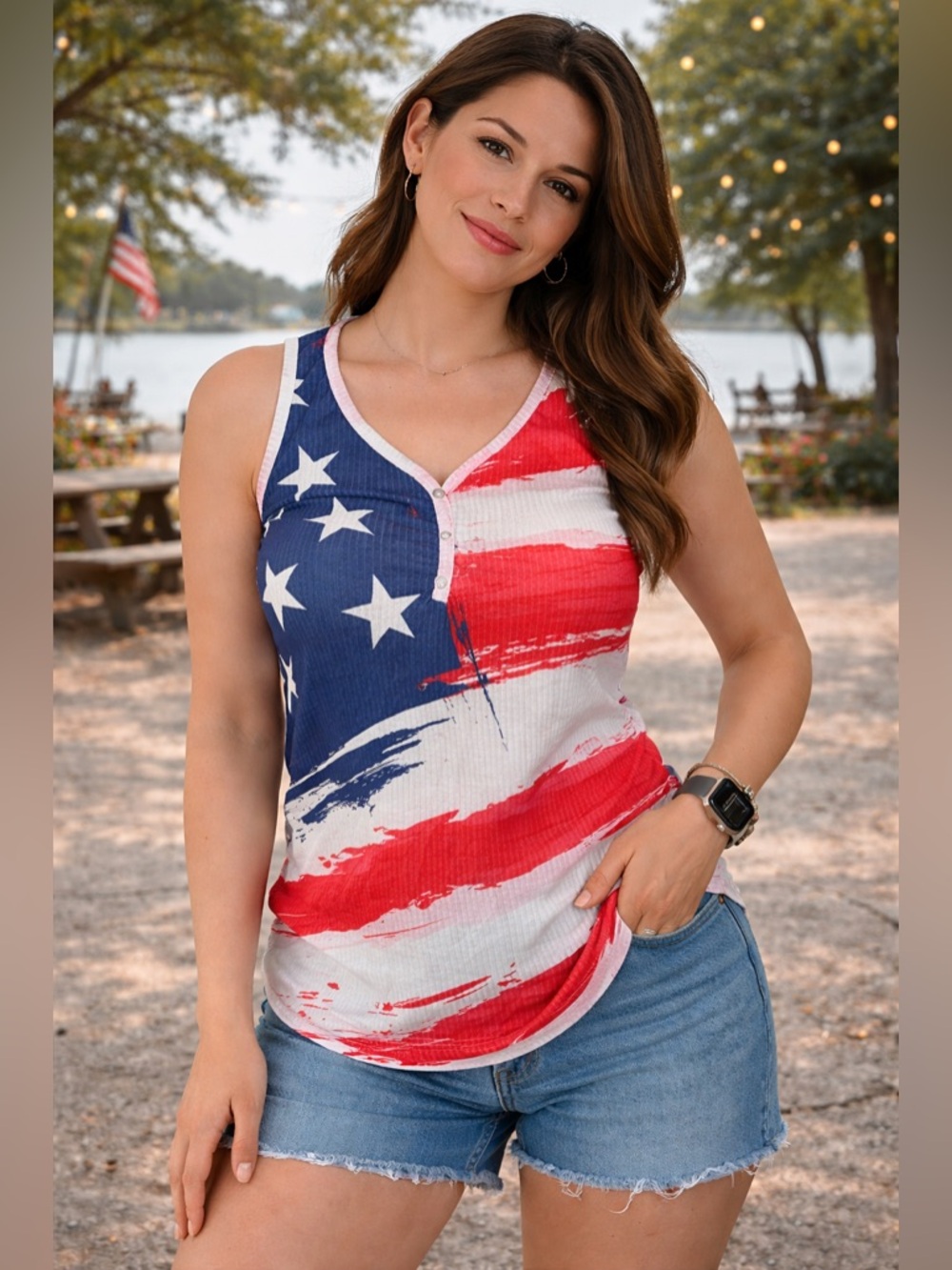 Patriotic Sleeveless Top